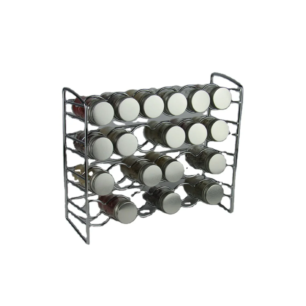 4-Layer Flexible Steel Wire Spice Rack Iron Mesh Jar Seasoning Organizer for Kitchen Spray Powder Design OEM/ODM Box Packed