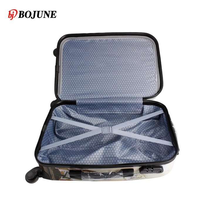 Pc Trolley Travel Luggage Wheeled Abs Pc Suitcase Eiffel Tower car/tower printed luggage