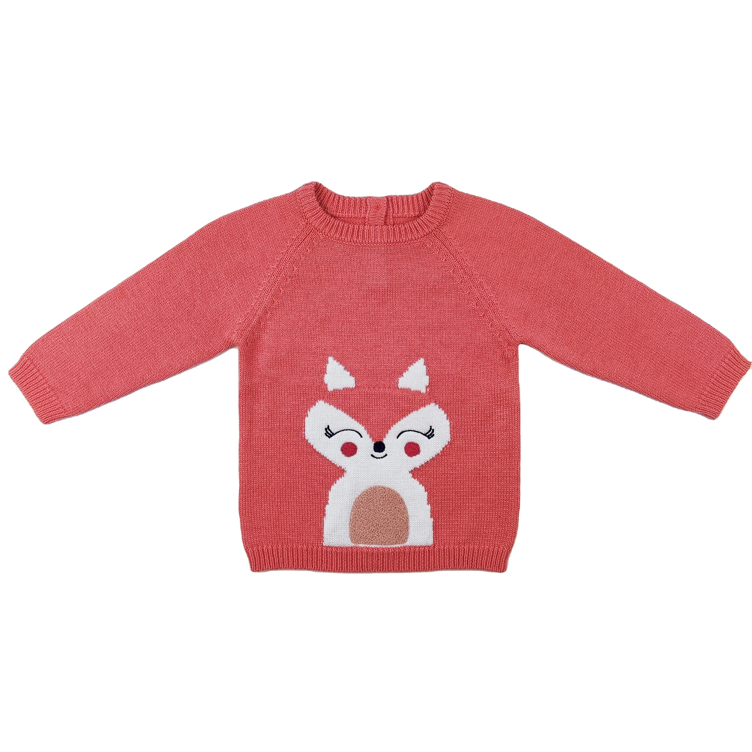 
2021 Rabbit Jacquard Sweater Knitwear Graphic Fashion Kids Baby Girls Clothing 
