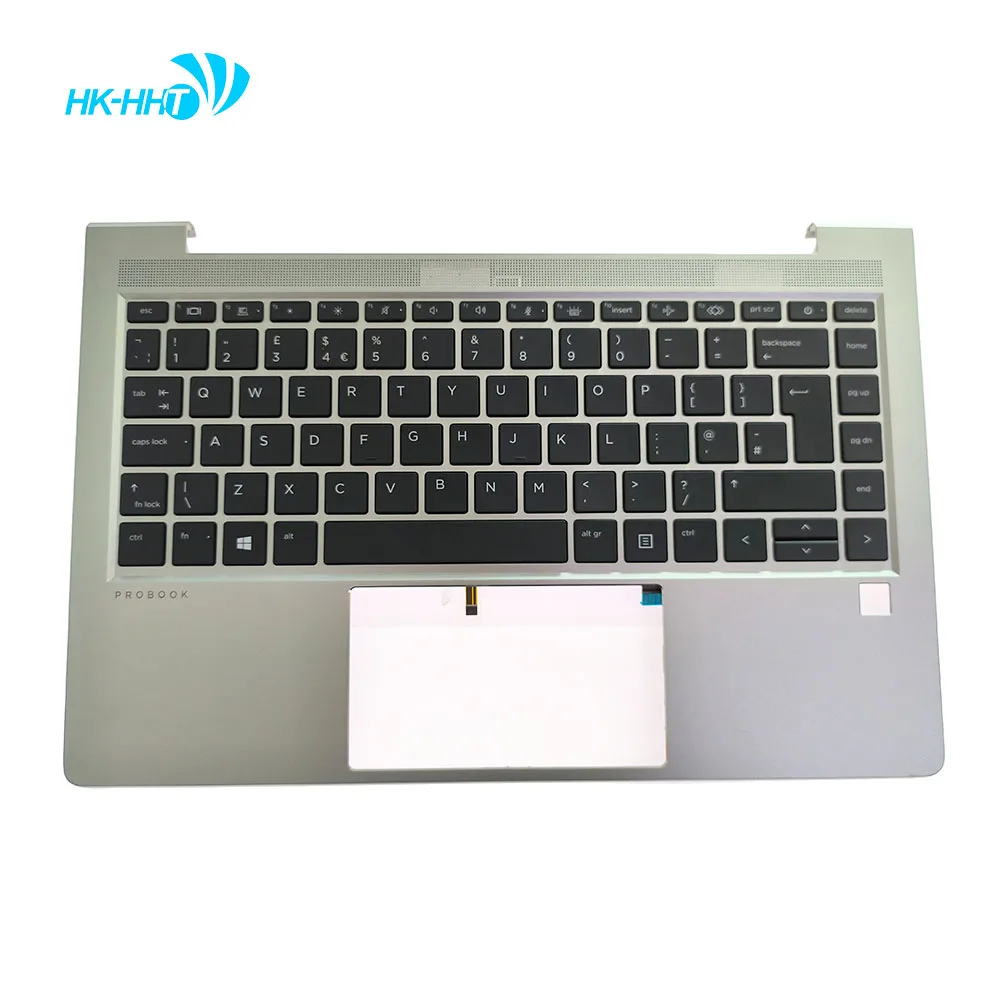 Серебряная верхняя крышка клавиатуры для ноутбука Великобритания с подсветкой в сборе для Hp Probook 440 G8 445 G8 640 G8 M48792-031