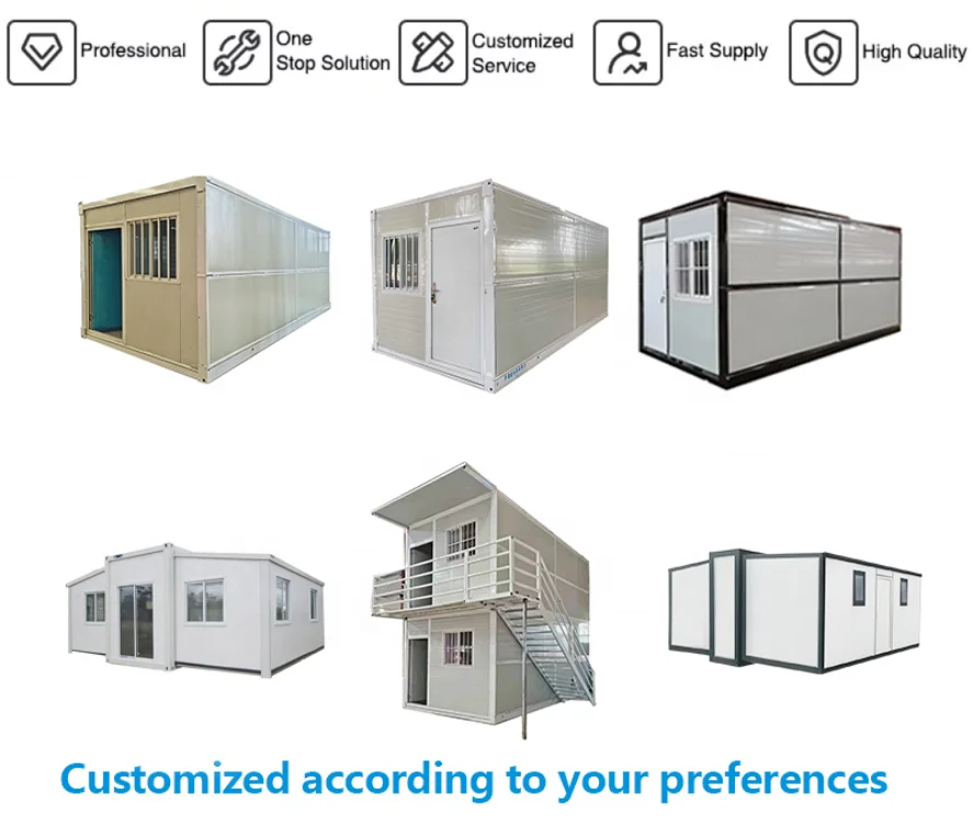 Flat Pack Mini Casa Foldable Prefab Homes Prefabricated 20ft Office Folding Container House