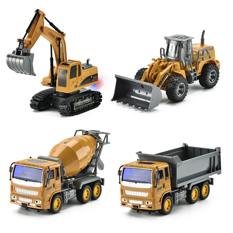 Qilong Remote Control Engineering Truck Set 1/24 Simulation 5channel 27Mhz Multifunctional Excavator Rc Radio Control Toys Gifts