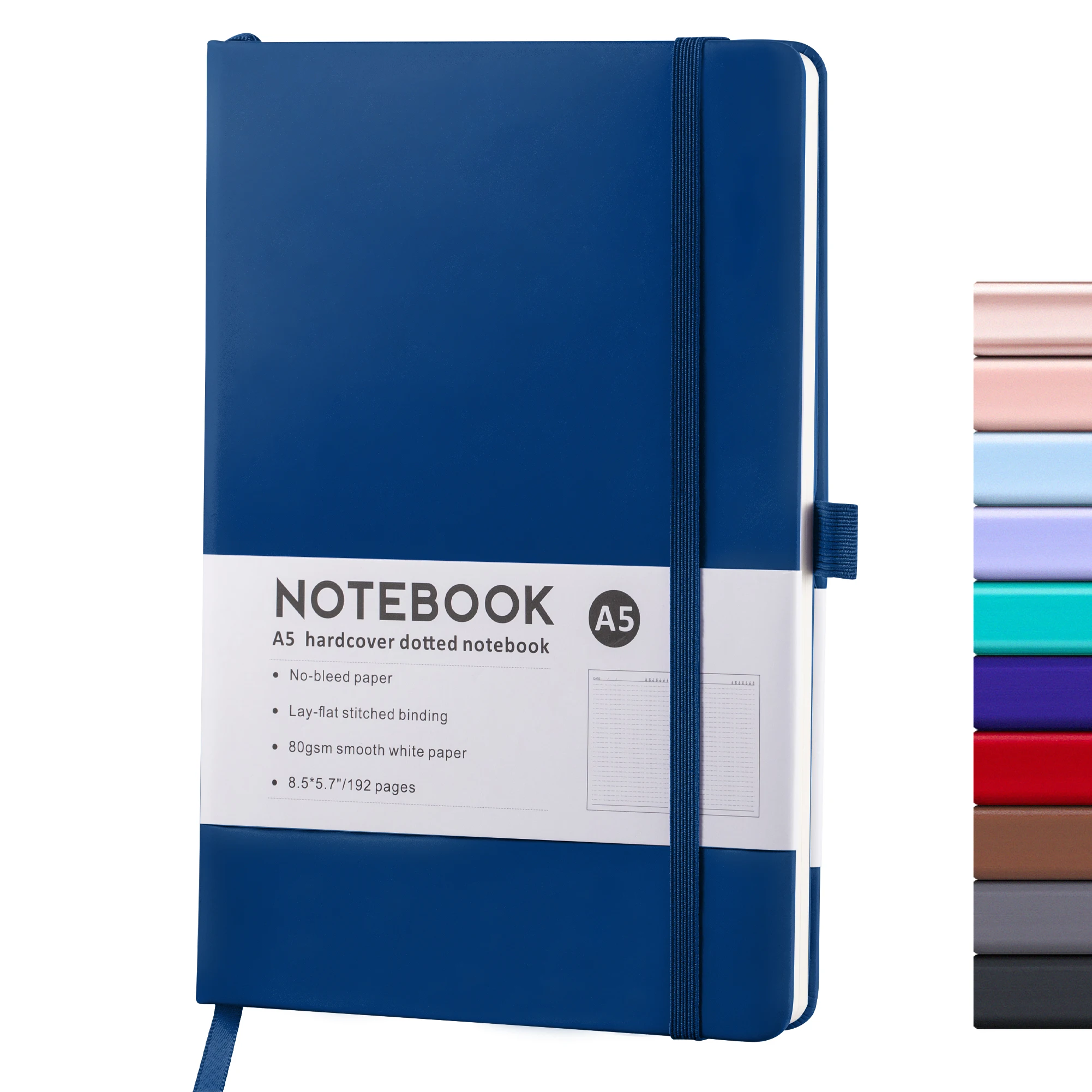 Customized logo A5 A6 B5 Hard Leather Cover Daily Planning with Elastic Band Paper Planning Notebook