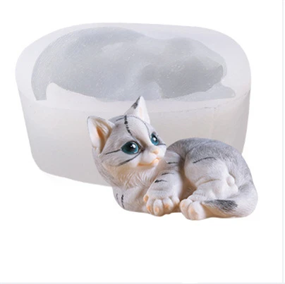 Cat pet mousse cake liquid silicone mold ice cream cone mold DIY baking kit candle mold