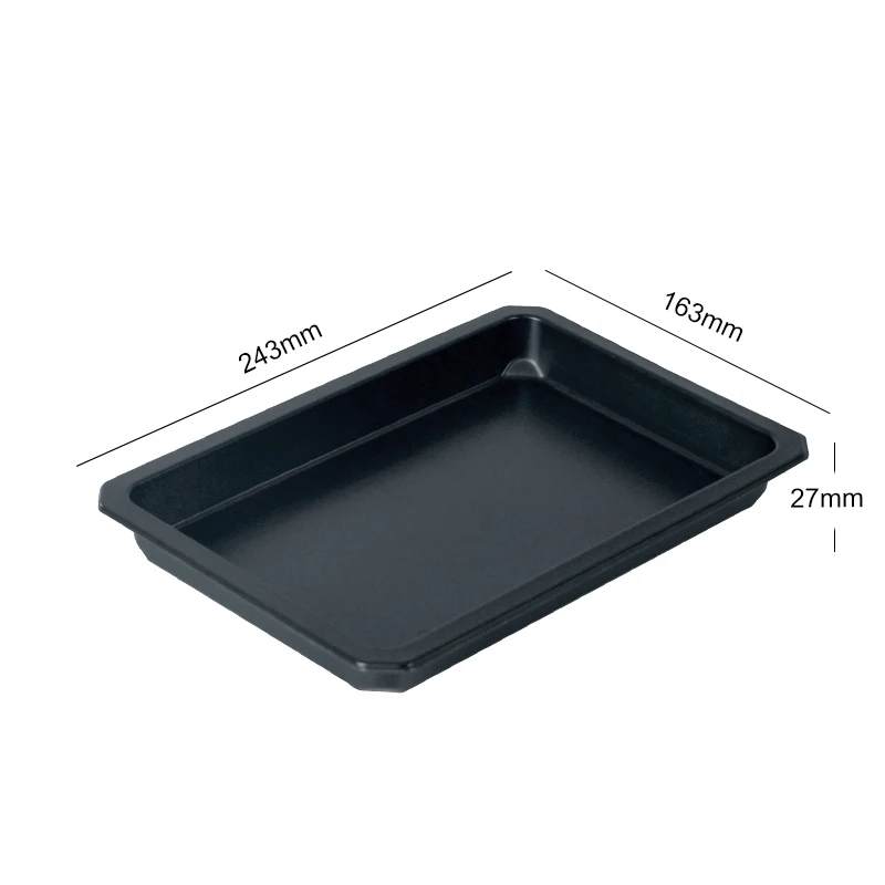 250*160*25MM Disposable Black Fresh Meat Plate Tray For Skin Vacuum Film Sealing Packaging