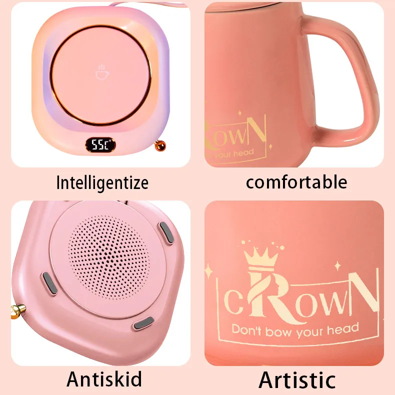 new design 55 degree thermostat cup set creative ceramic coffee mug warmer cup cute pink mugs with logo tea cup for wedding gift