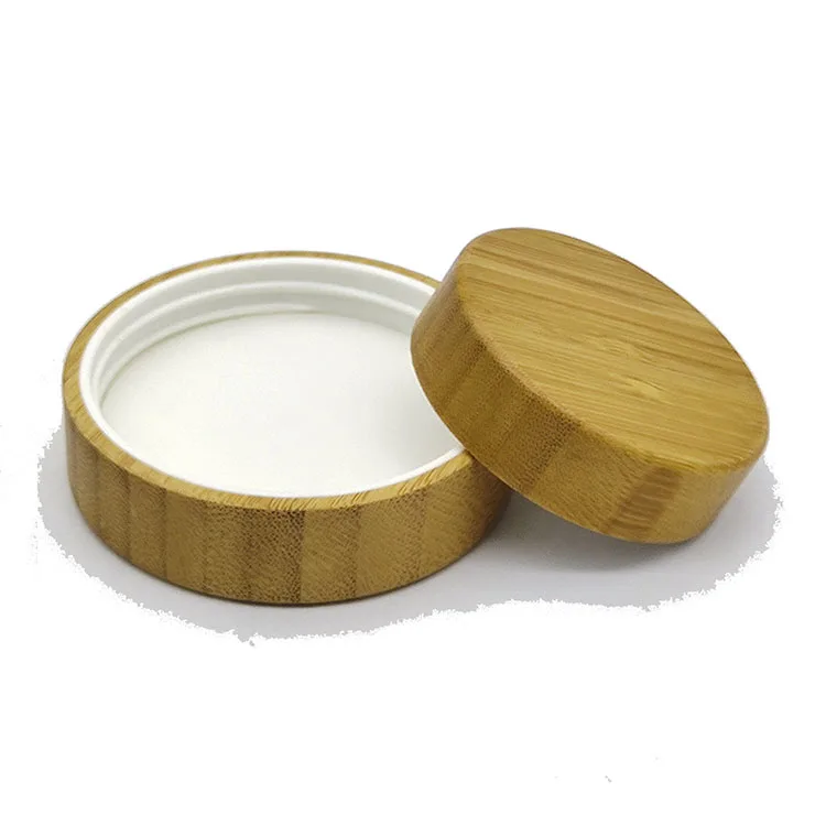 cosmetic packaging 70mm jars bamboo lid for cream jar bamboo wooden screw cap