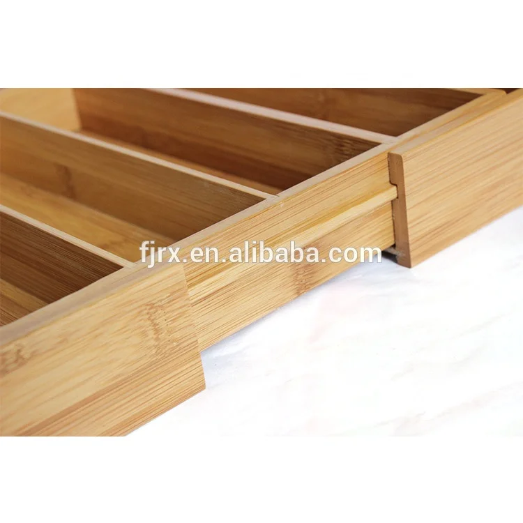 Bamboo Expandable Compartments Drawer Organizer Premium Utensil Expandable Cutlery Tray