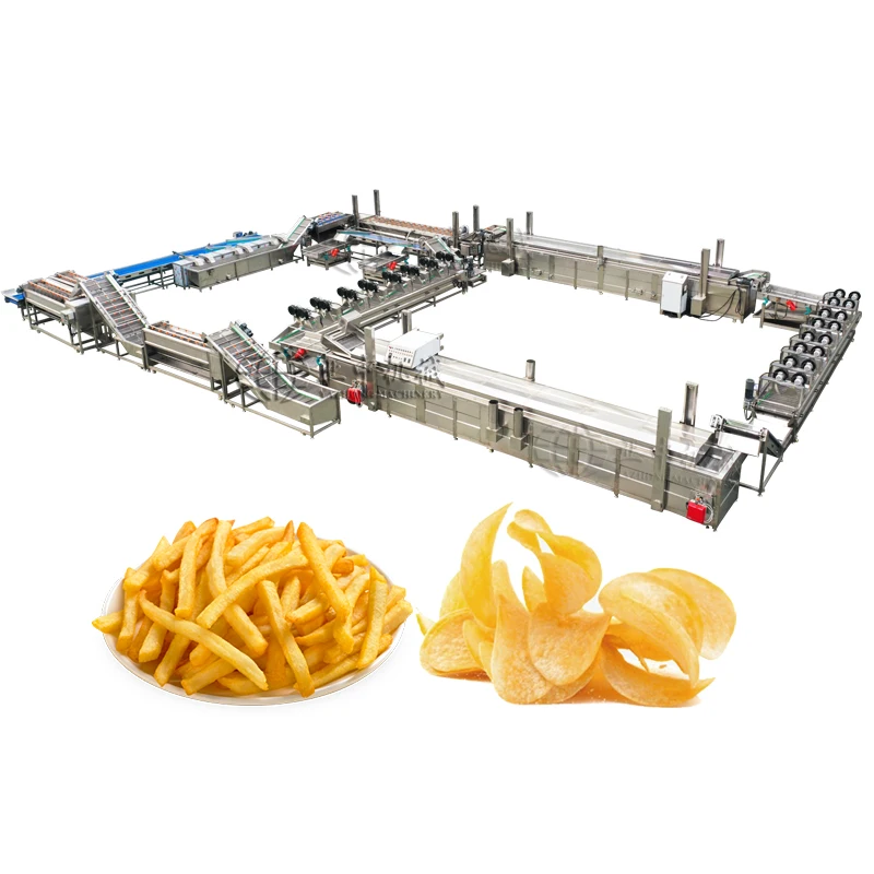 Whole Line Quick Frozen French  Fresh Potato Sticks  Crisps  Flakes Fries Maker Equipment Machine