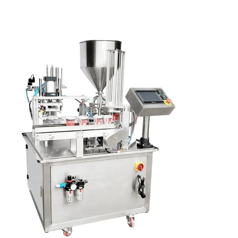 Ink jet printing fully automatic cup liquid milk filling and sealing machine