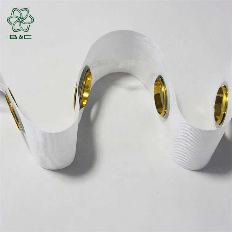 Cheap Price Customized Curtain Accessory,Polyester 42Mm Curtain Tape,White Eyelets Curtain Tape For Home Window