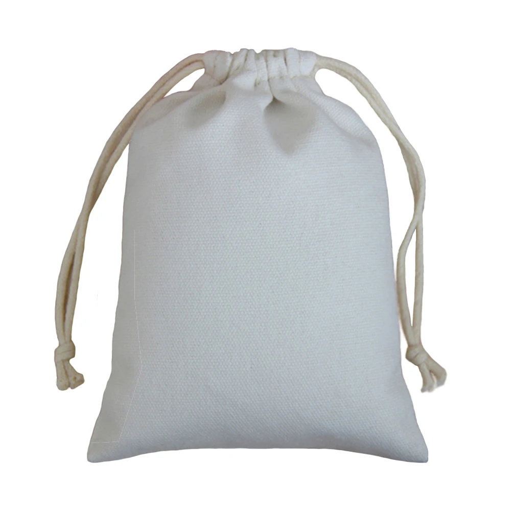 Cotton canvas drawstring bag string pouch