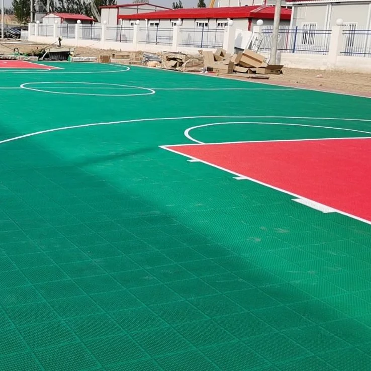 outdoor basketball court floor rubber mat Line Marking Half  system pp plastic tile outside flooring carpet