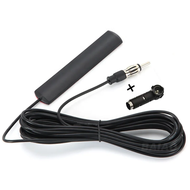 Universal Car FM Radio Antenna Windshield Paste Antenna Hign Gain Din Patch Antenna Adapter