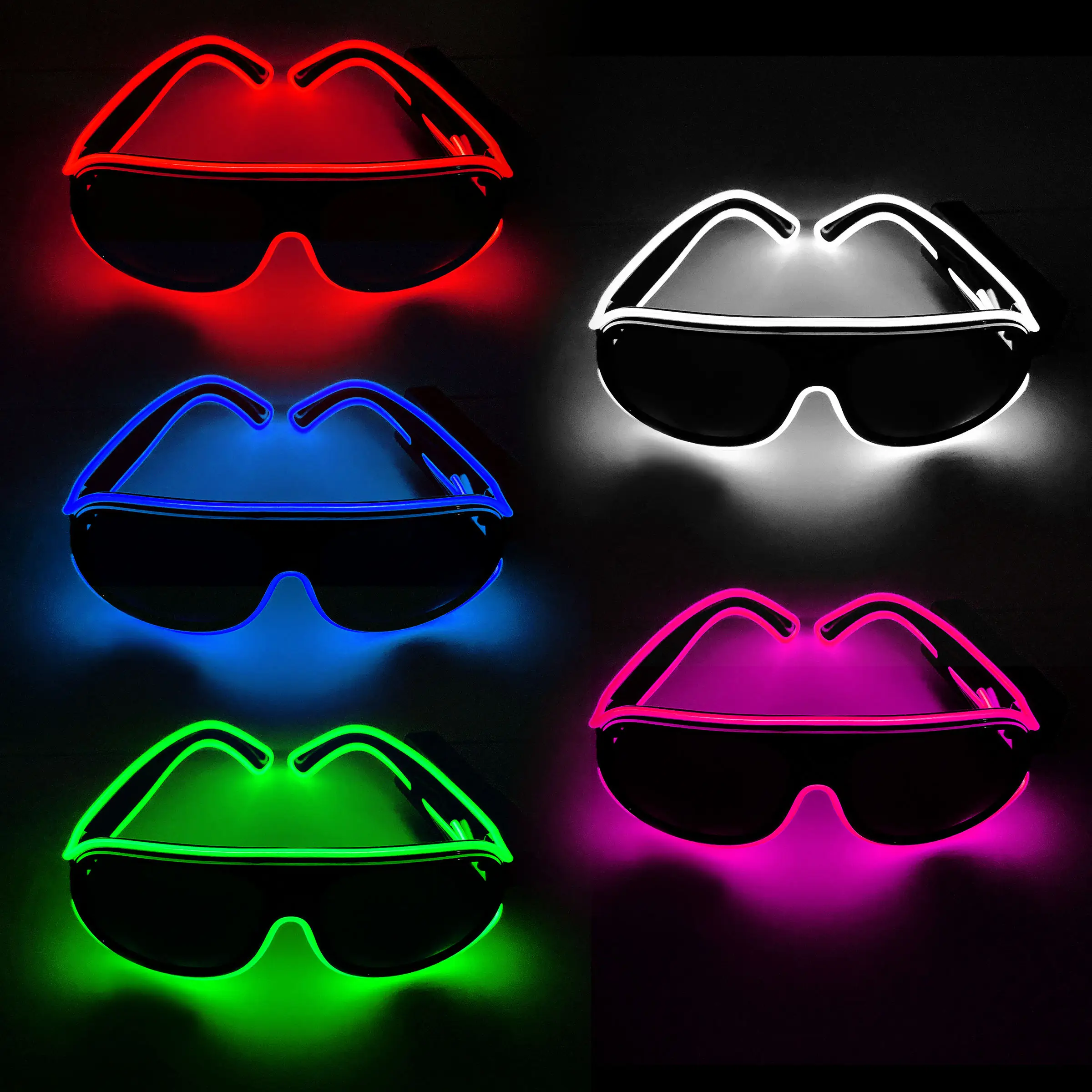 Luminous Flash Plastic Party Glasses Sunglasses Glowing LED Light Up Glow Neon Funny Light Glasses for Party