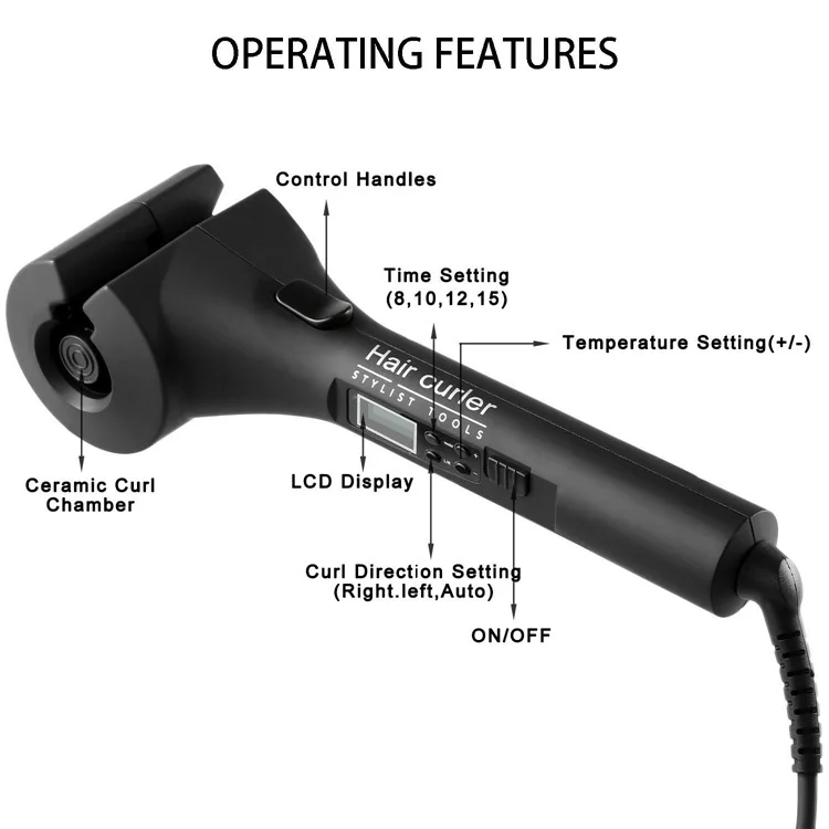 Hot sell Automatic curling iron Liquid crystal display curling iron Automatic curling iron for  hair straightener curler