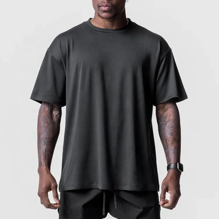 Manufacturer custom printing training sport gym 4 way stretch sweat wicking breathable plain blank washed mesh t shirt for men