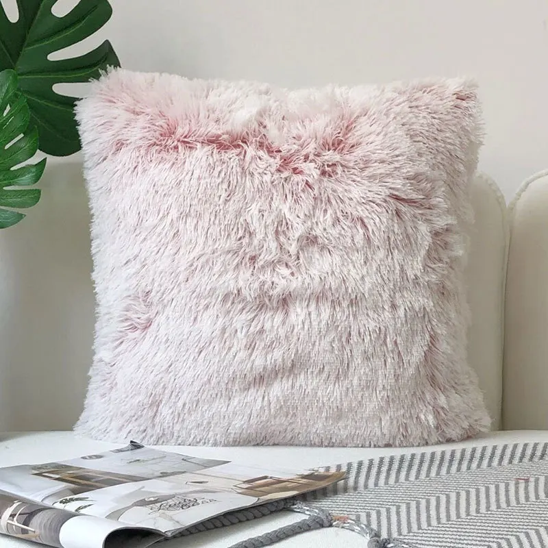 Wholesale Warm Soft Plush Faux Fur Throw Decorative Pillowcase Cover For Winter