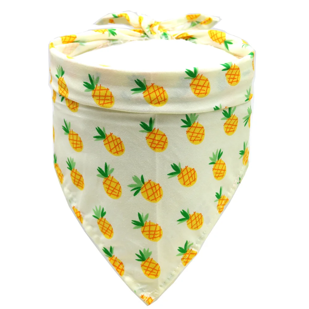 Pet Dog Puppy Bandana Fruit Triangle Scarf Adjustable  Hawaii Style Pet Bib for Small Medium Size Dogs