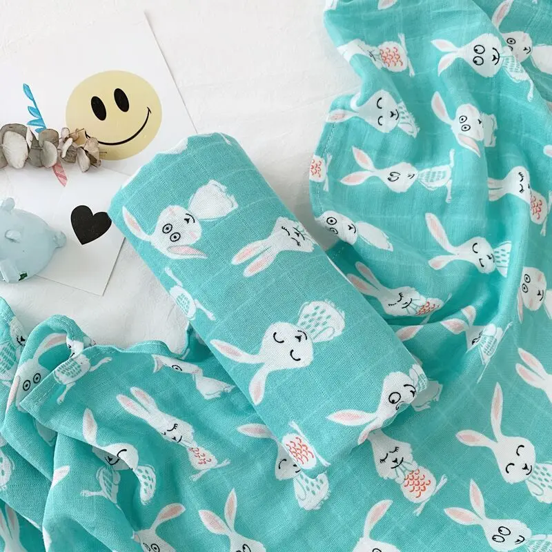 High Density Custom Print Design 2-6 Layers Receiving Blankets Muslin Squares Bamboo Cotton Baby Muslin Swaddle Blanket