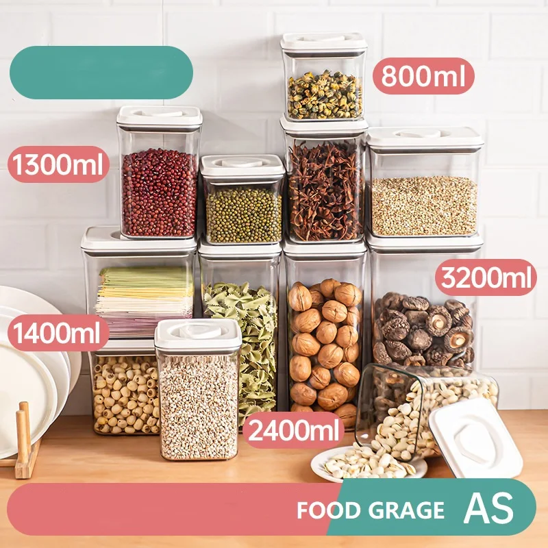 BPA Free Dry Food Plastic Storage Box& Bins Airtight Cereal Food Storage Containers with Rotary Lock Lid