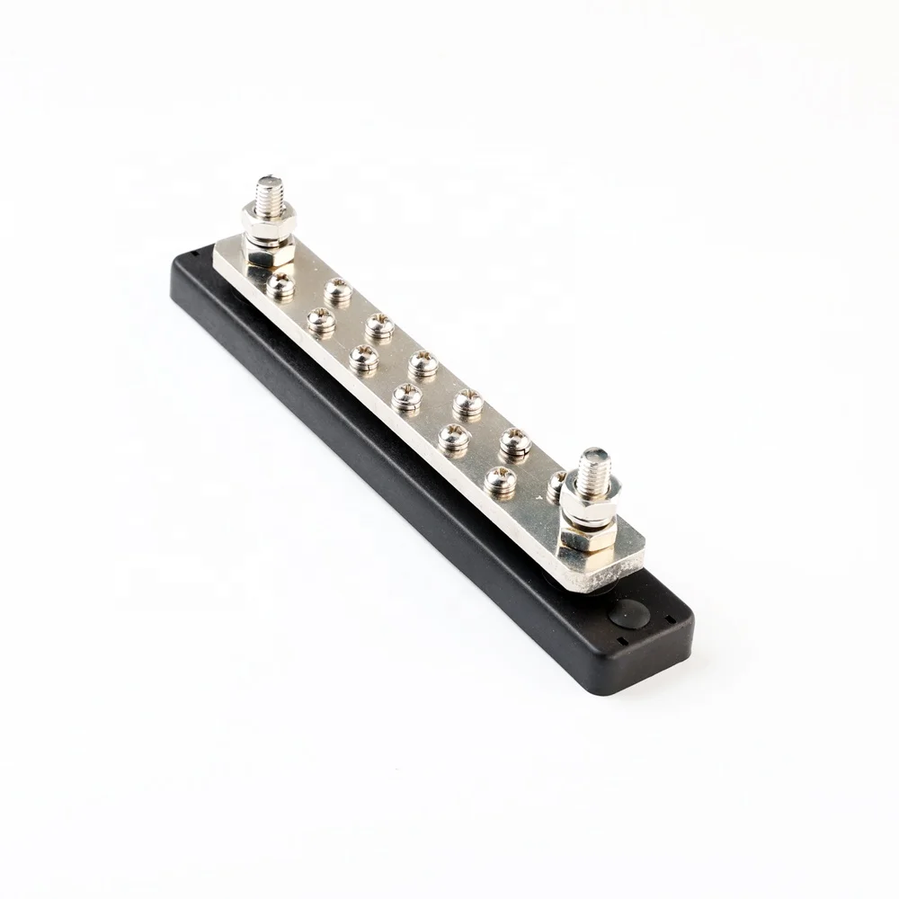 12-way flexible dc battery busbar electric copper bus bar insulator terminal block with cap