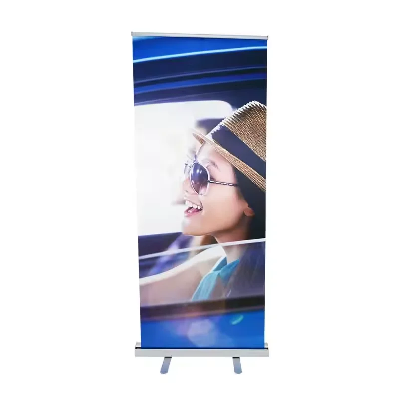 Deluxe Festival Single-Screen Roll Up Banner Stand Trade show Display Retractable Aluminium Stand Promotional Banner Sign Holder