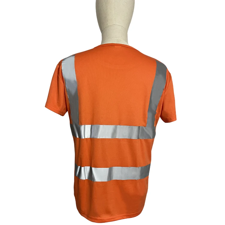 Wholesale  High  Reflective shirts Polyester mesh Custom Short Sleeve Reflective Stripe Polo Shirts
