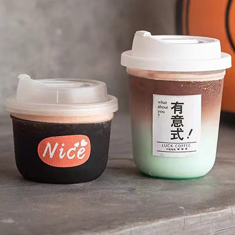 8oz 260ml U shape Plastic Cup Milkshake Smoothie Cups Small Cold Coffee Cups