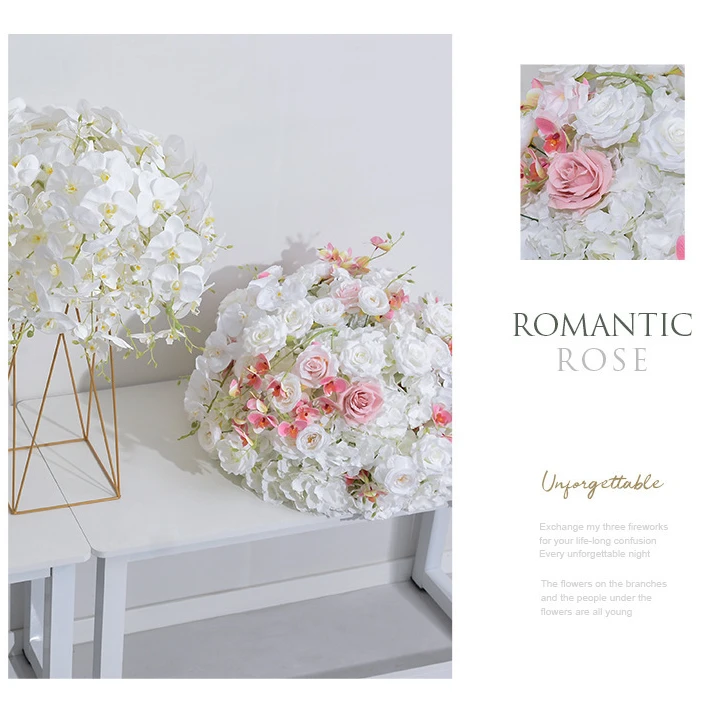GIGA flower ball wedding wholesale Customized Event Decorative Table Centerpieces 60cm orchid white Artificial Silk Flower Ball