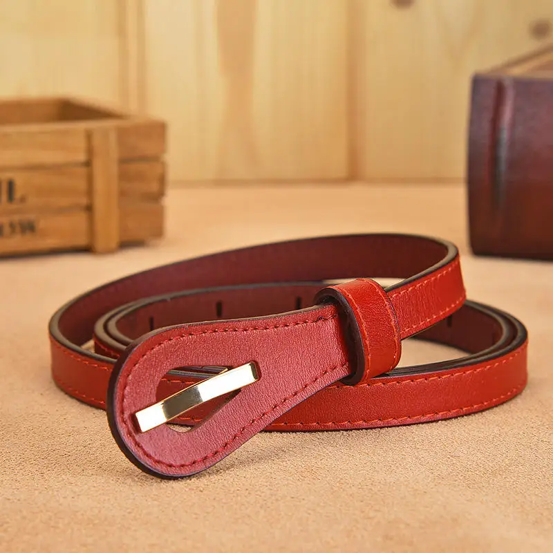 2023 New High Quality Pretty Woman Leather Belts Ladies Girls Genuine Leather Thin Belt Without Buckle