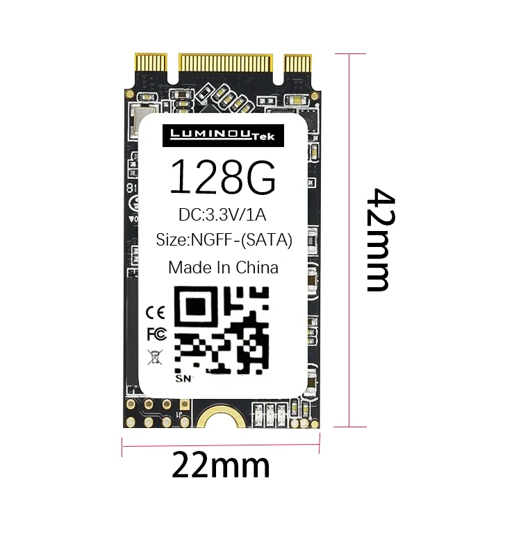 Luminoutek цены по прейскуранту завода-изготовителя M.2 SATA NGFF 2242 SSD 128 256 512 ГБ 1 ТБ ноутбука, настольного компьютера жесткий диск ssd