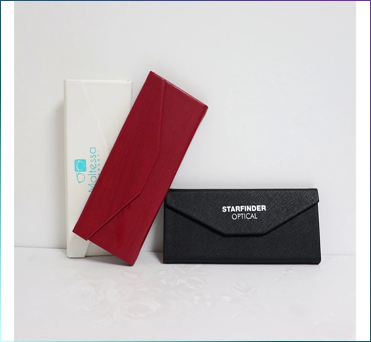 2022 new arrivals Low MOQ Luxury kids colorful soft sunglasses case leather custom logo myopia packaging box