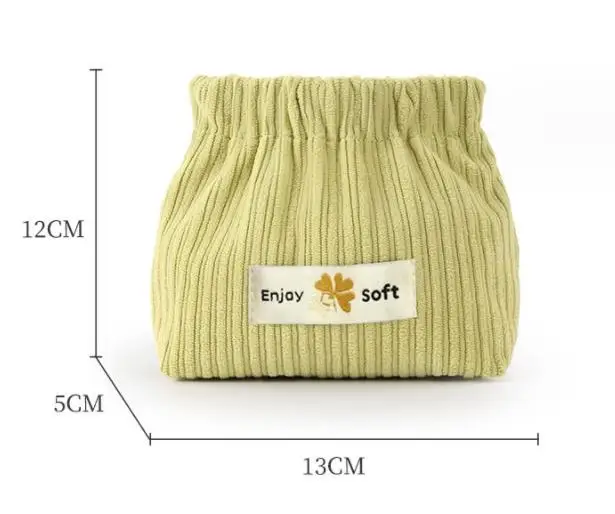 2024 factory wholesale other material corduroy mini cosmetic lipstick pouch, new design corduroy lipstick organizer click clack