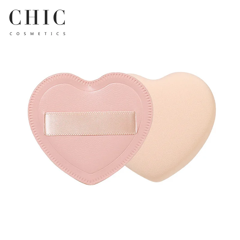 2024 Custom Logo Heart Pink Liquid Foundation Latex Free Face Powder Makeup Sponge Marshmallow 1.5T Soft Rubycell Beauty Puff