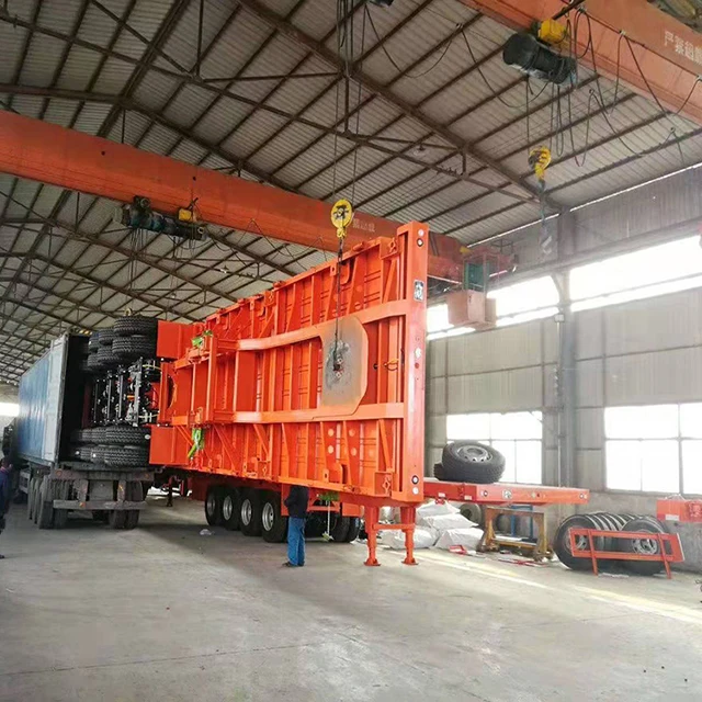 Best Price Semi Trailer Side Door 3/4 Axles Flatbed Semi Trailers For Sale