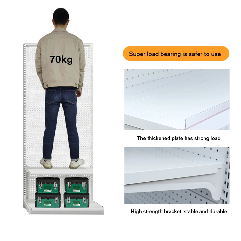 Heavy-Duty Single-Sided Modern Metal Supermarket Shelves Open Car Display Racks Supermarket Grocery Stores