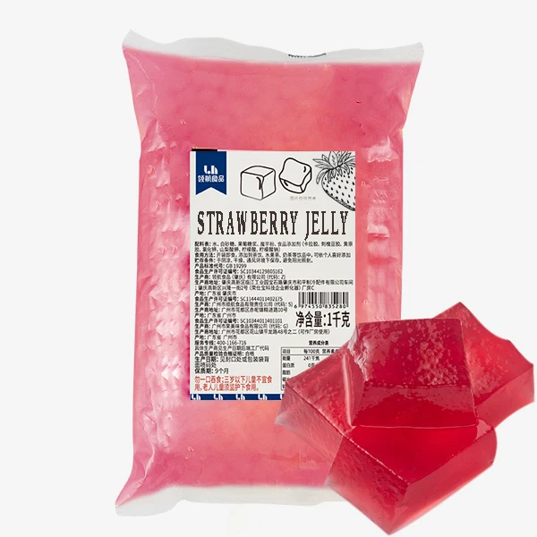 Various fruit flavored jellies used in fruit tea strawberry orange grape flavored pudding Q ball jelly