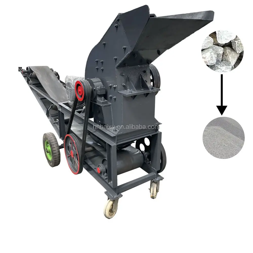 factory price hammer mill 5ton diesel engine pc400x300 mini hammer crusher with conveyor belt