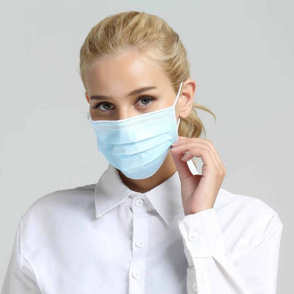 Customized 3ply face mask disposable product mouth cover for adult child use non woven face mask with earloop