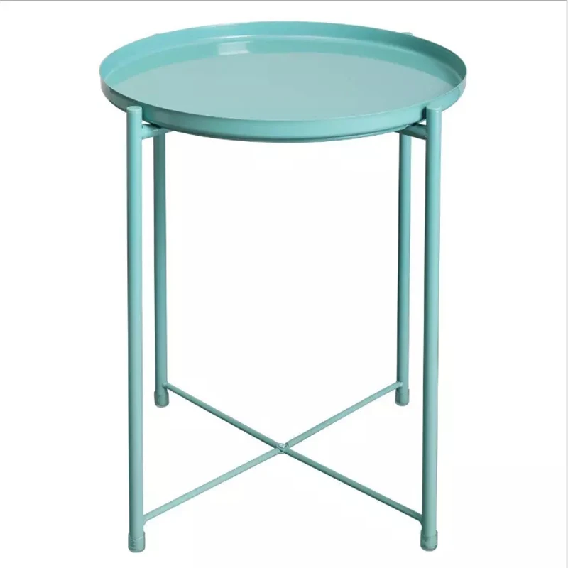Modern Metal Nordic Round Tray Side End Coffee Tea Table for Living Room