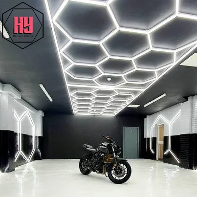 Factory wholesale high quality Aluminum Housing car showroom lights led hexagon light  Garage Honeycomb Lights