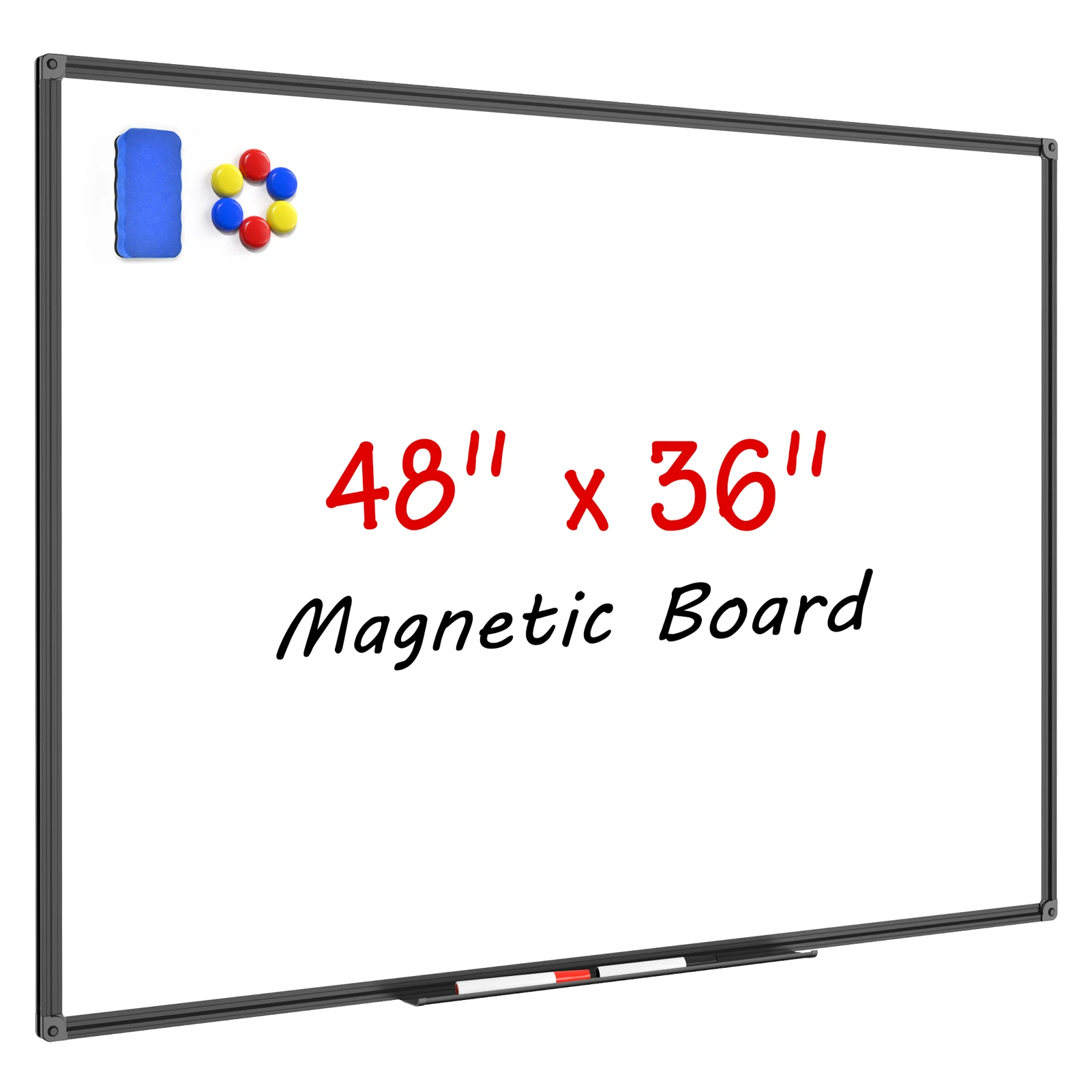 48*36 дюймов, магнитная доска для письма с подставкой для ручек и маркером для классной школы, напрямую с завода
