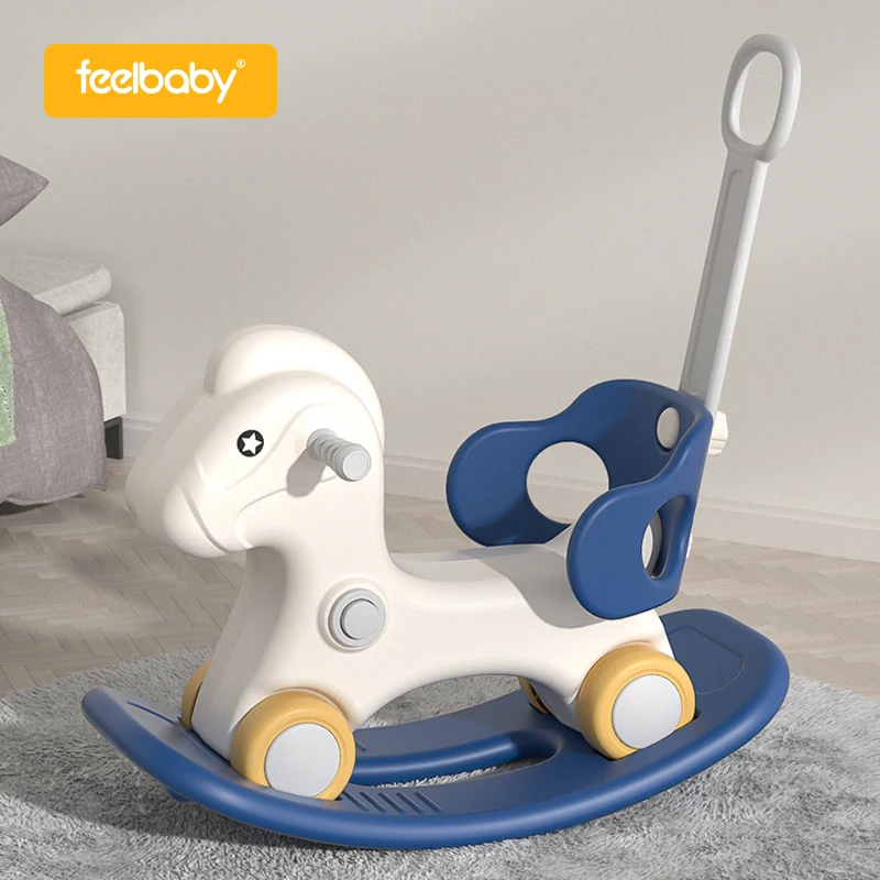 custom kindergarten modern toddler wholesale large baby pink plastic deer kids toy rocking horse ride on animal toy for children