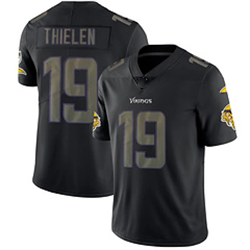 
For Youth Kids Wholesale 2021 New Arrivals THIELEN 19# Black American football Jersey 