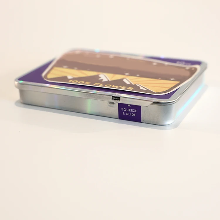 80*57*15mm Childproof Locked Flip Top Rolled Storage Pre Tin Metal Boxes