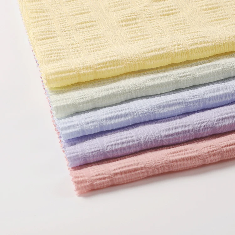 2021 New Design Polyester Elastic Georgette Crinkle Dobby Jacquard Bubble Crepe Fabric,Dress Blouse Shirt Fabric