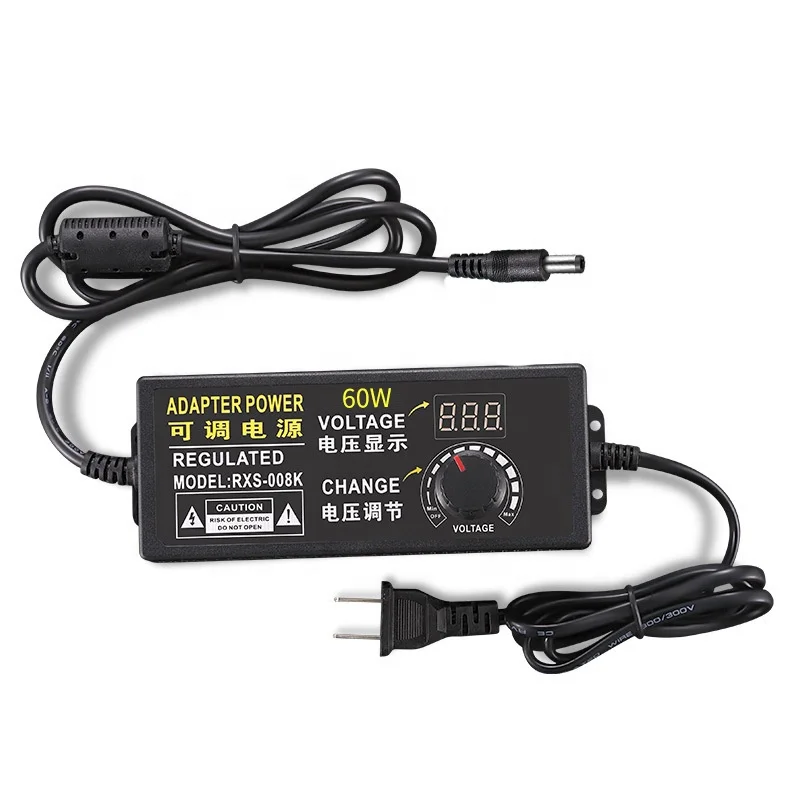 Wholesale Price Dial Ac 110v 220v 90-240v To Dc 3-12v 5a Universal 3-24v 5a Adjustable Power Adapter 24v 5a