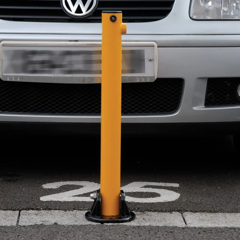 Powder Coated Manual Folding Bollard Traffic Security Parking Post Collapsible Yellow Road Bollards