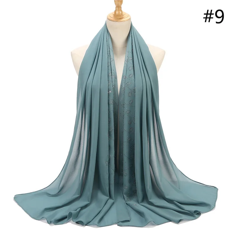 wholesale malaysia muslim shawl chiffon voile   rhinestone scarf women hijab